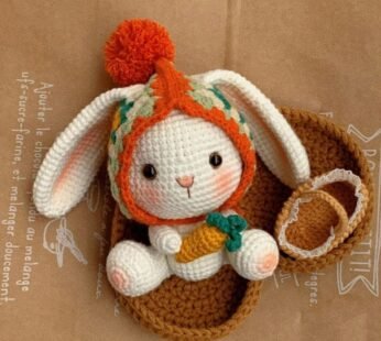 Handmade Granny Square Bunny Plush – DIY Crochet Doll for Gifts