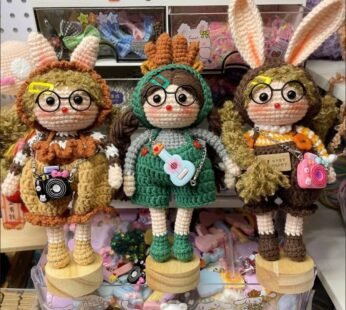 Boho Chic Bunny Keychain – Handmade Couples Bag Charm